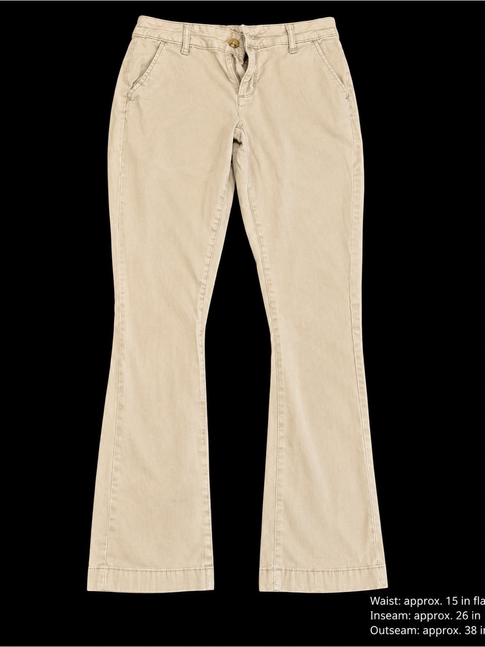 Arizona Jean Co Women’s 7 Long Khaki Bootcut Chino Pants Stretch